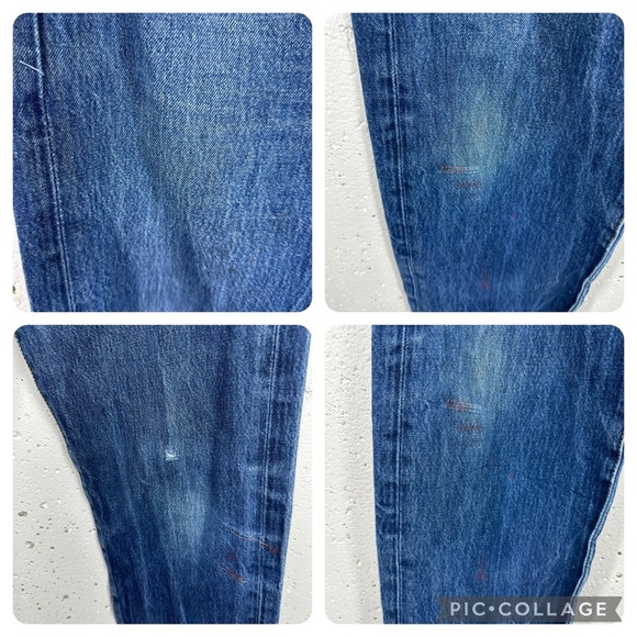 Levi’s Men’s 34 x 35 Button Fly 501 Straight Leg Jeans worked in distressed - Picture 14 of 15